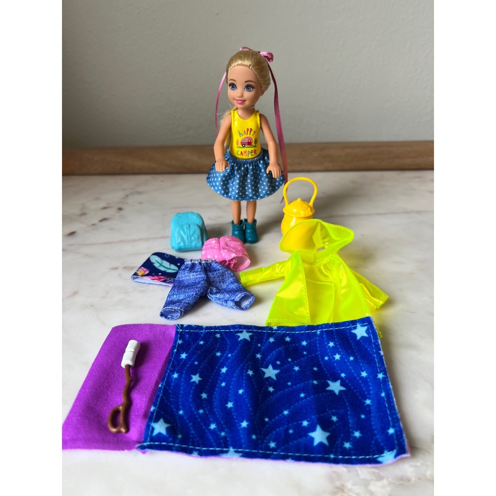 Barbie Chelsea Doll Outdoor Hiking Mixed Lot with Accessories